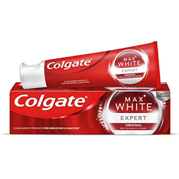 Colgate Max White Expert White Original 12 Packungen mit 75 ml Die weißsten Zähne in 5 Tagen* I Sanfte Aufhellung Die fortschrittliche Whitening-Technologie I Zahnaufhellung – Bild 3