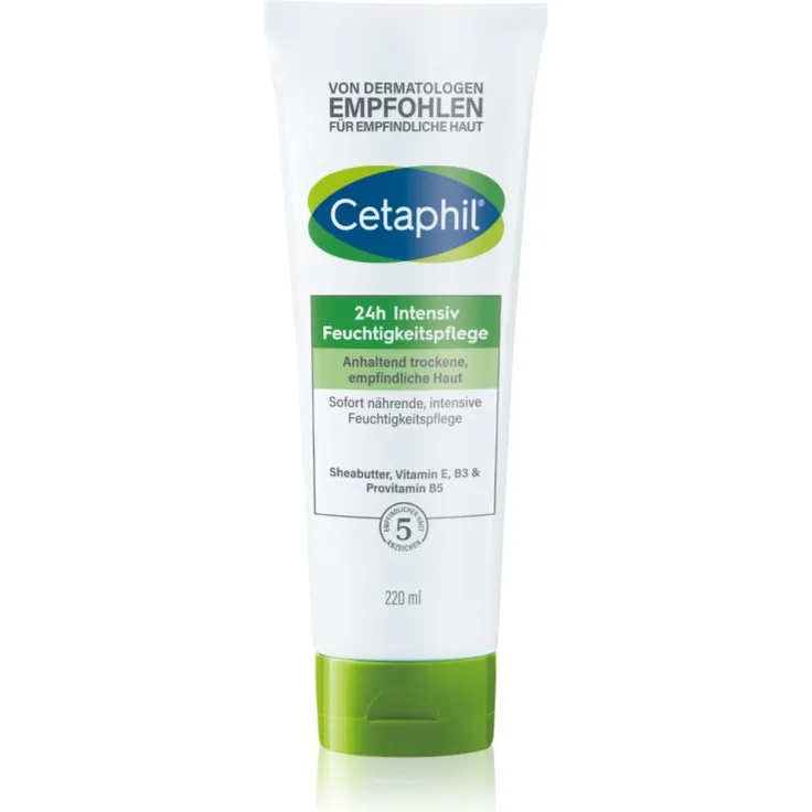 Cetaphil 24 h Intensiv Feuchtigkeitspflege, Intensive Feuchtigkeitscreme für trockene und empfindliche Haut, 220 ml