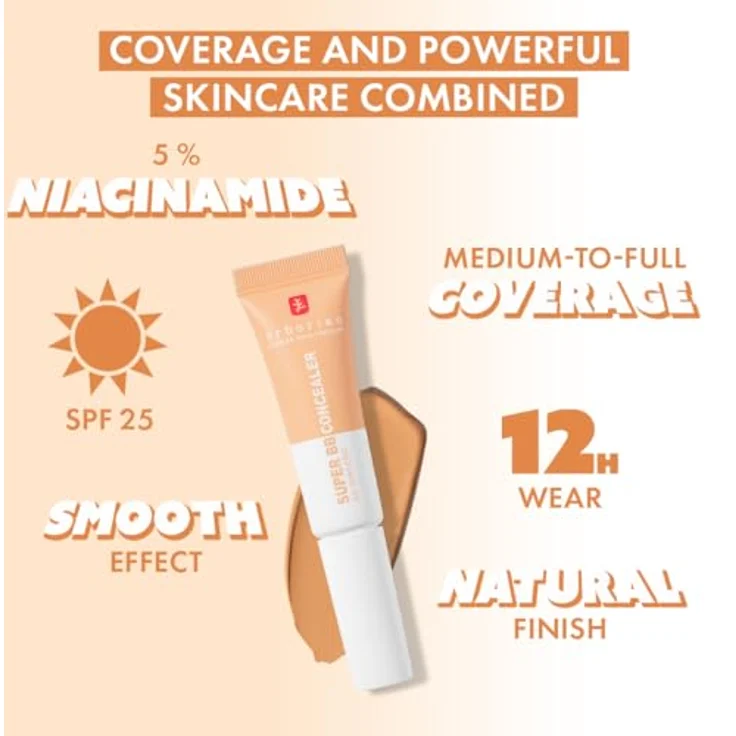 Erborian Super BB CONCEALER - Concealer Concealer mit Niacinamid und LSF 25 angereichert - feuchtigkeitsspendende Augenkorrektur, natürliches Finish - Koreanische Kosmetik - Nude 10 ml – Bild 3