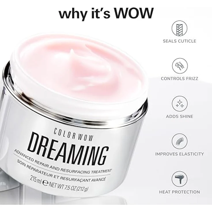Color WOW Dreaming, regenerierende Haarmaske für strapaziertes Haar, 215 ml, mit Keratin und Kokosnussöl – Bild 4