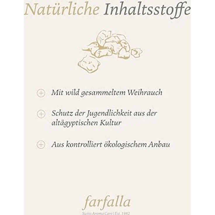 farfalla Weihrauch Gesichtsöl - 15ml - Regenerierendes Anti-Ageing-Öl - mit Argan & Wildrosenöl - 100% zertifizierte Naturkosmetik - Vegan – Bild 4