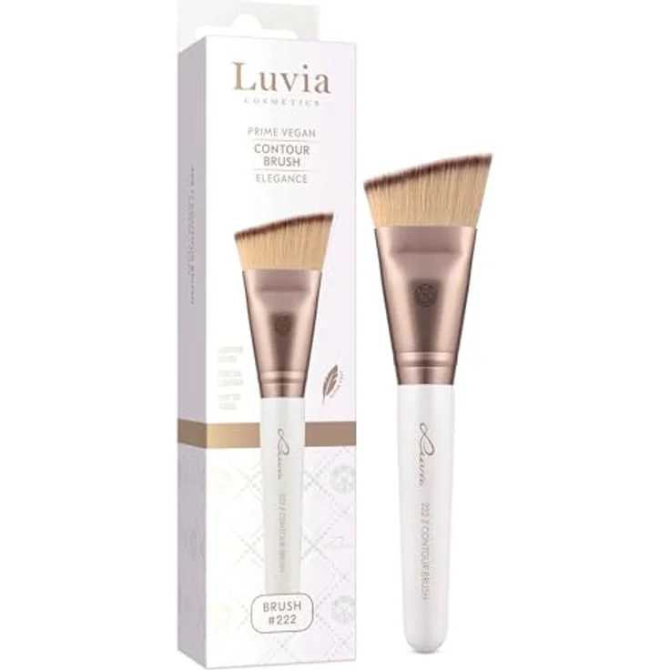 Luvia Cosmetics 222 Contour Brush - Elegance, Gesichtspinsel für Contouring und Puder, schräger Griff, kompakt, ideal für unterwegs – Bild 1