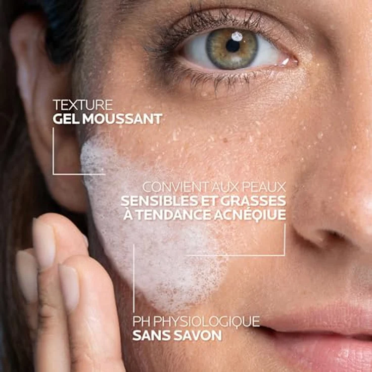 La Roche-Posay Gel Effaclar Gel Moussant Purifiante 400 ml, Reinigungsmousse für unreine und fettige Haut – Bild 5