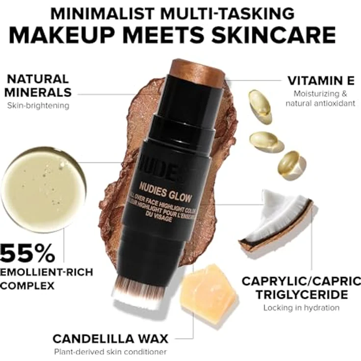 Nudestix Nudies Glow Highlighter, multifunktioneller Aufheller im Stiftformat, Farbton Illumi Naughty, 7 g – Bild 3
