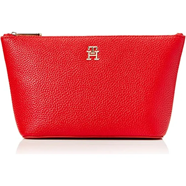 Tommy Hilfiger Damen Kulturbeutel TH Emblem Washbag Klein, Rot (Fireworks Red), Einheitsgröße