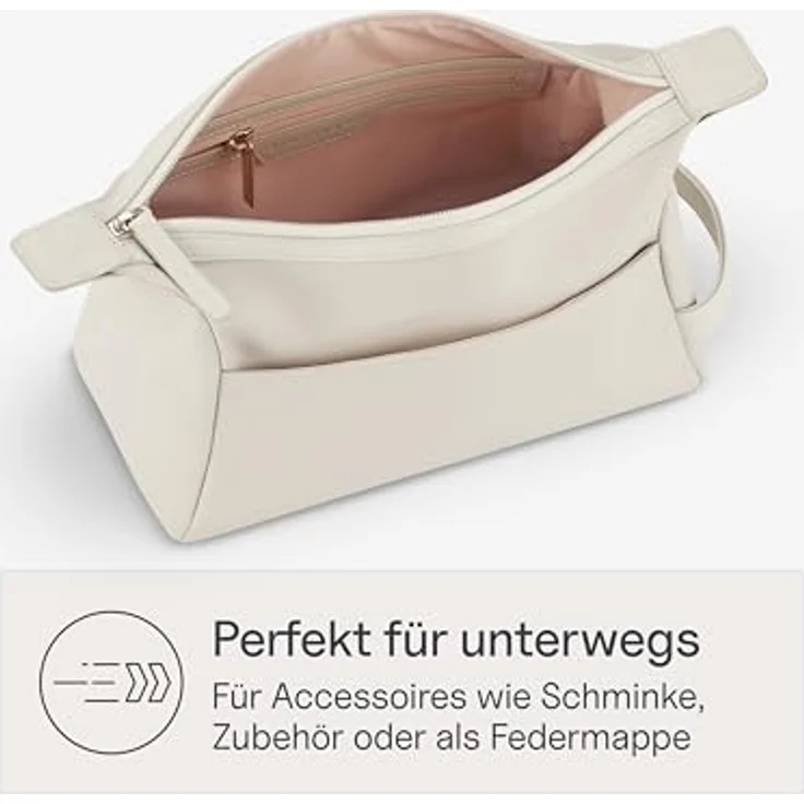 Kapten & Son Windsor Large Kulturbeutel, 32.5 cm, 100% PET, beige, 16.3 cm x 16 cm – Bild 3