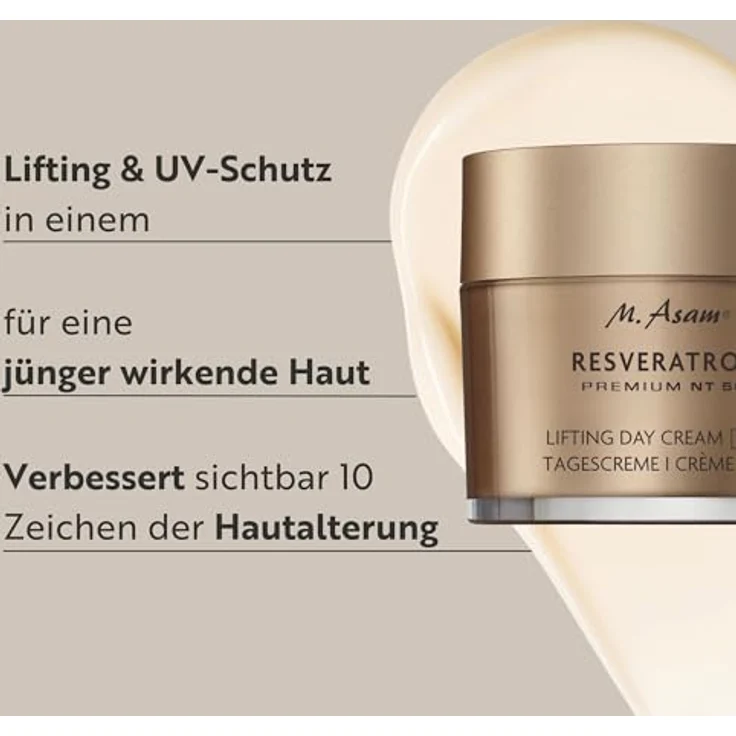 M. Asam RESVERATROL PREMIUM NT50 Lifting Day Creme SPF 15, straffende Anti-Aging Gesichtscreme für reife Haut, 100ml, mit Resveratrol und intensiver Feuchtigkeit – Bild 2
