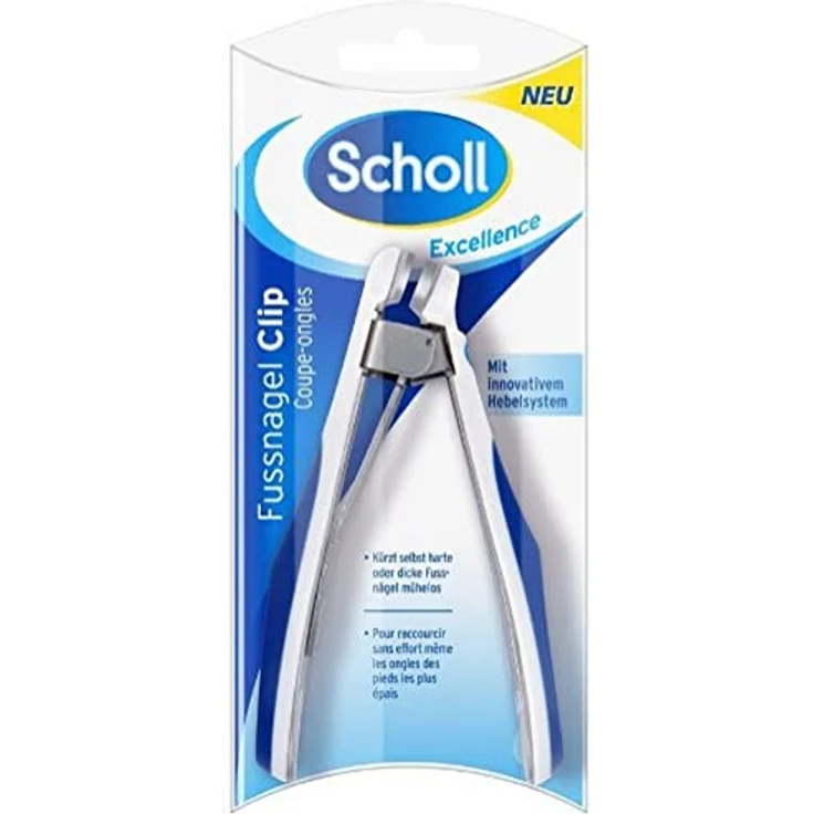 Scholl Fußnagelknipser Nagel-Clip, rostfreier Edelstahl mit innovativem Hebelsystem und gepolstertem Griff – Bild 3