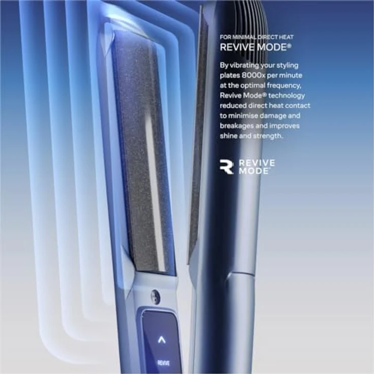 Cloud Nine 2-in-1 Contouring Original Iron, Glätteisen & Lockenstab mit gebogenen Sericite®-Platten, Revive Mode®, 11 Temperatureinstellungen (100–200 °C), Styling-Set inklusive Velvet Stylecase und Wet Hairbrush – Bild 3