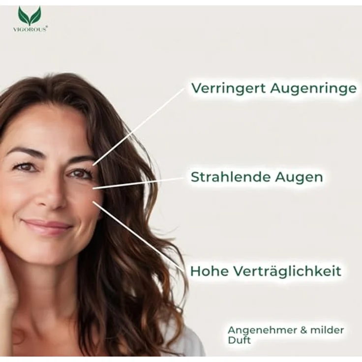 Vigorous® Jasminsalbe Augen 100ml, Augencreme mit BIO-Jasmin gegen Augenringe, Schlupflider, Tränensäcke & Schwellungen, für Damen & Herren – Bild 5