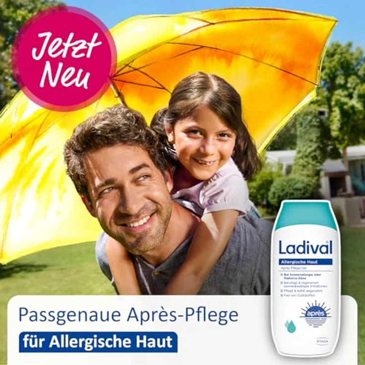 Ladival Après Pflege Gel für allergische Haut, kühlend & feuchtigkeitsspendend, 200ml bei Sonnenallergie & Mallorca-Akne, für empfindliche Haut ab 6 Monaten – Bild 3