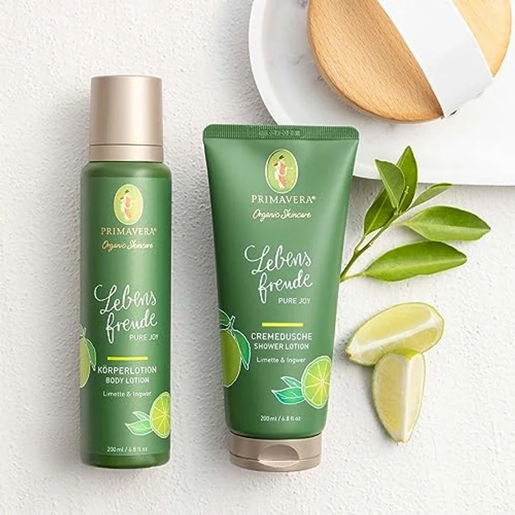 PRIMAVERA Lebensfreude Körperlotion 200 ml – Bodylotion, Naturkosmetik – Limette, Ingwer Duft – schnell einziehend, pflegt, stärkt – vegan – Bild 4