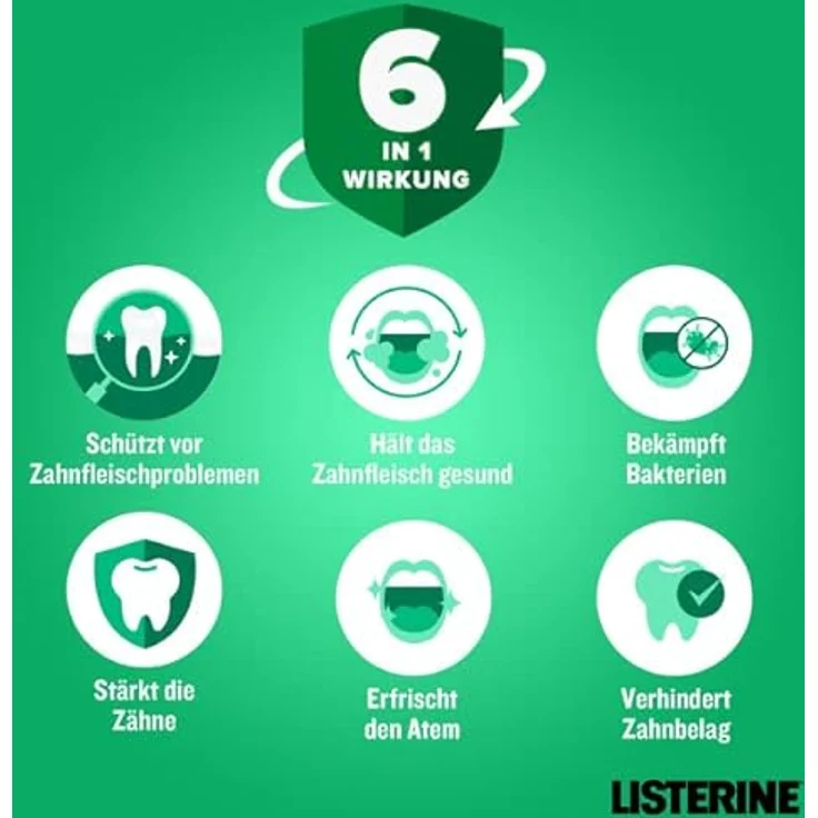 LISTERINE Total Care Zahnfleisch-Schutz (500 ml), schützende Mundspülung für gesundes Zahnfleisch mit 6 in 1 Wirkung, Rundumschutz für gesundes Zahnfleisch – Bild 4