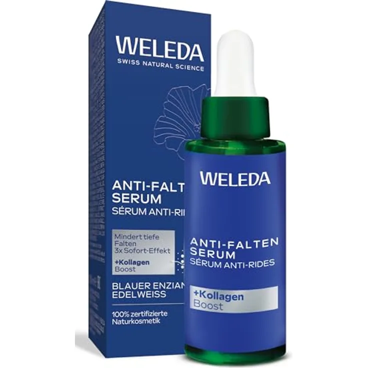 Weleda Redensifying Elixier, Gesichtsserum mit blauem Enzian und Edelweiss, 30 ml für reife Haut