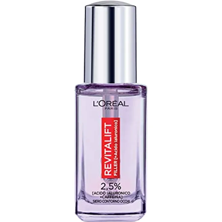 L'Oréal Paris Revitalift Filler Augenkonturenserum, mit 2,5% Hyaluronsäure+Koffein, mit Dreifachroller, 20 ml