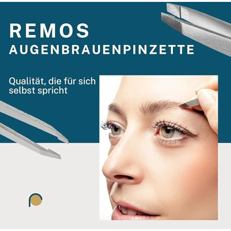 REMOS Profi Pinzette, Augenbrauen-Pinzette mit extra feinen Spitzen, rostfreier Edelstahl, schwarz, inkl. Schutzetui – Bild 5