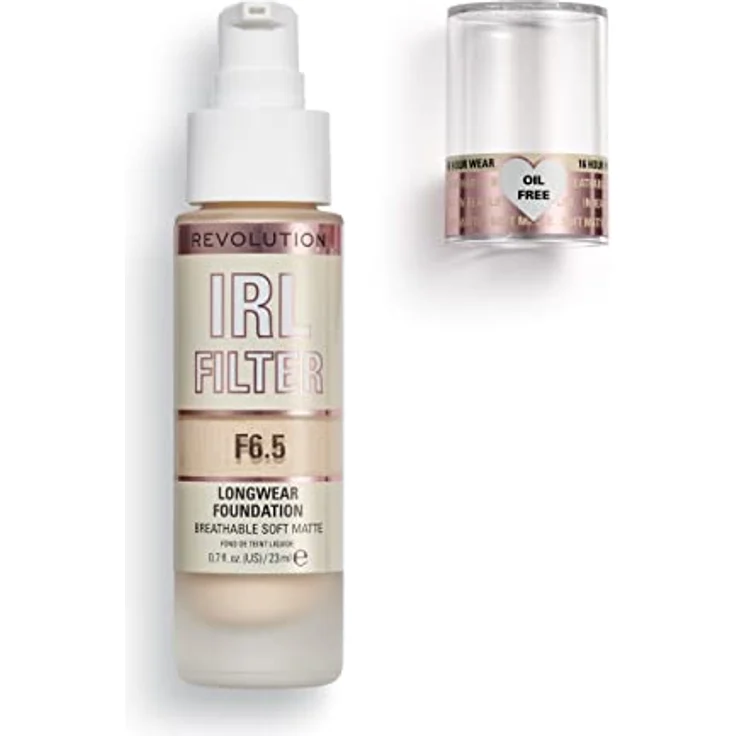 Revolution Beauty London Makeup Revolution IRL Filter Longwear Foundation, Medium to Full Coverage, F6.5, 23ml, Mattes Finish, Vegan & Tierversuchsfrei, Gelber Unterton – Bild 2