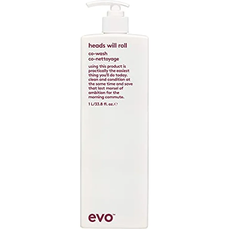 Evo heads will roll co−wash 1l | Leicht schäumender Reinigungs-Conditioner für welliges, lockiges Haar I verleiht Geschmeidigkeit und reduziert Frizz I vegan, ohne Sulfate