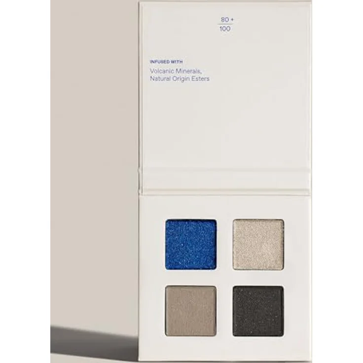 KORRES Real Color Eyeshadow Palette Smokey Sea 02, Lidschattenpalette mit 4 cremigen Naturtönen in matt, satiniert & metallisch, angereichert mit Vulkan-Mineralien, vegan, 4g – Bild 4