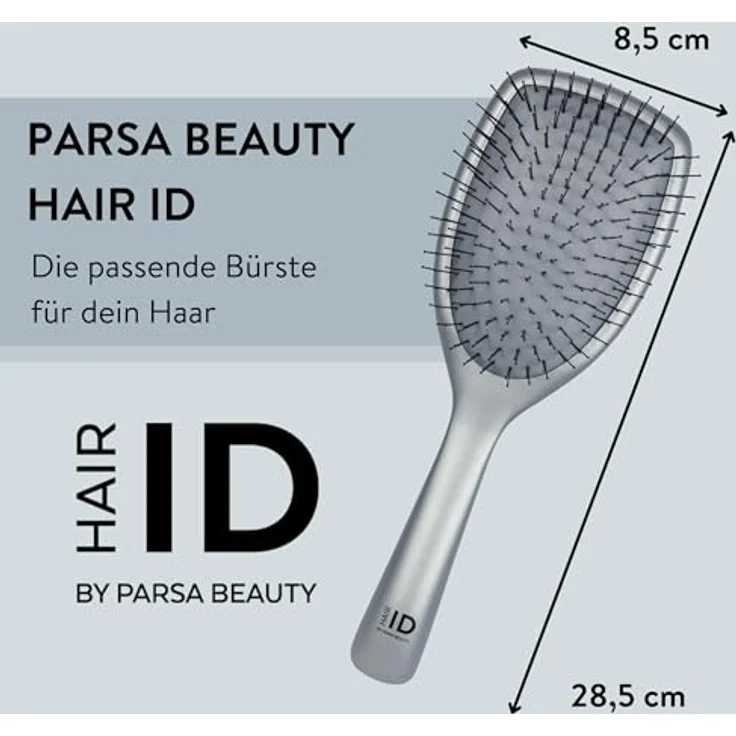 PARSA Beauty Hair ID Anti-Haarverlust Haarbürste – Extra weiche Borsten verhindern Haarbruch, 50% recycelter Kunststoff, blau – Bild 2