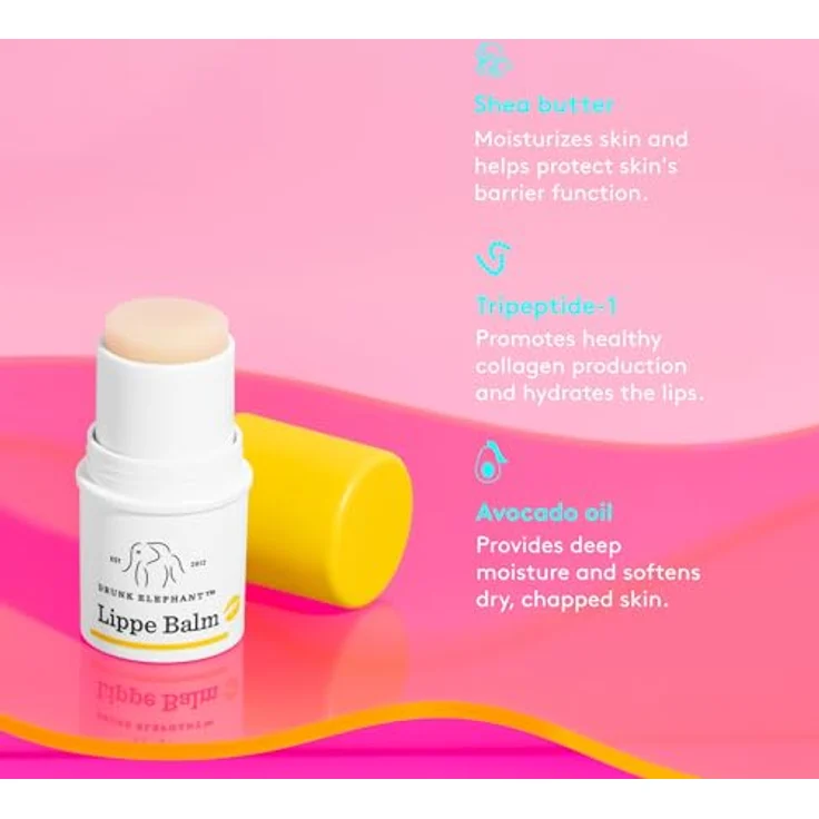 Drunk Elephant Lippe Balm, feuchtigkeitsspendender Lippenbalsam mit Avocadoölen und Tripeptid, 3,7 g – Bild 5