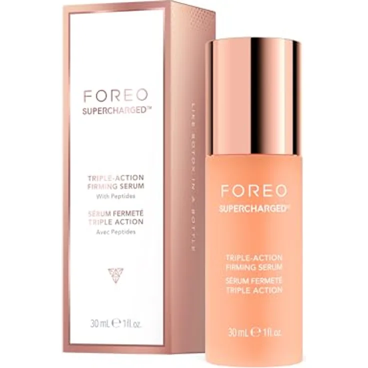 Foreo Supercharged Triple-Action Firming Serum Conductive Gel, Anti-Aging Gesichtsserum mit Hyaluronsäure und Squalan, 30 ml