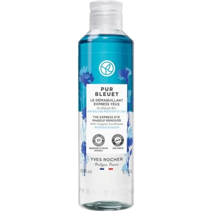 Yves Rocher PUR BLEUET Gesichtsreinigung, 2-Phasen Augenmake-up Entferner mit Bio-Kornblume, 200 ml – Bild 1