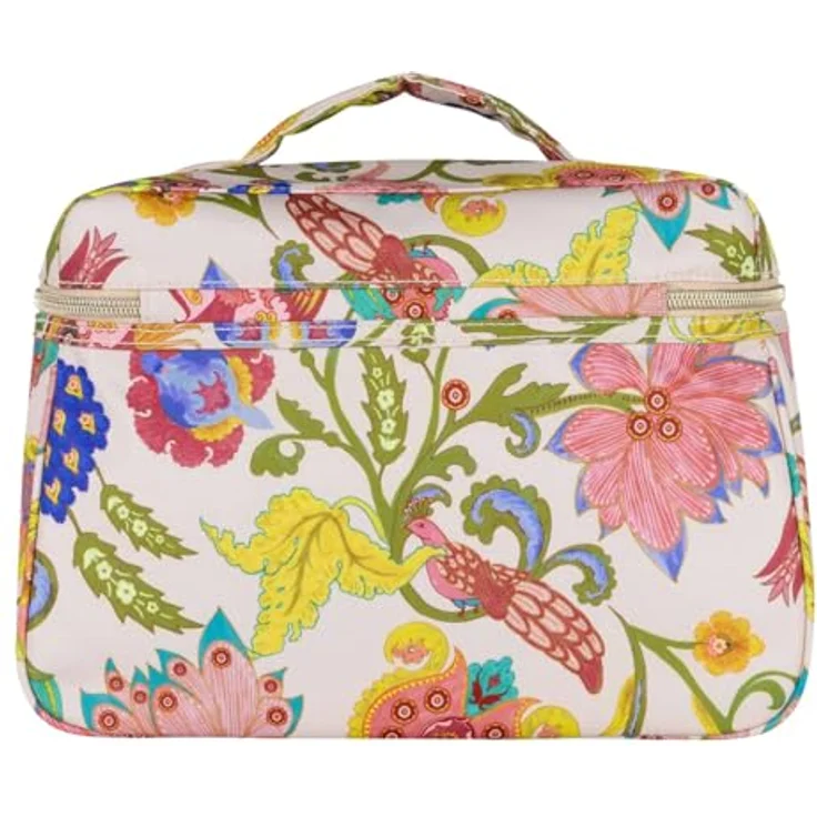 Oilily Cocos Beauty Case, Kosmetiktasche in Sand bunt mit integriertem Spiegel und optimaler Organisation, 27 x 18 x 14 cm – Bild 3