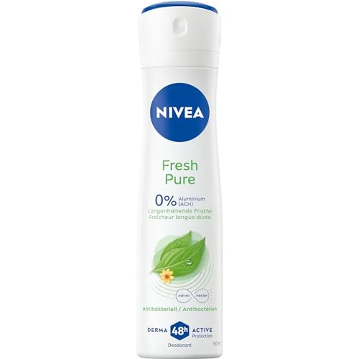 NIVEA Fresh Pure Deospray, aluminiumfreies Deo mit Jasmin-Duft und 48h Schutz, INFINIFRESH Formel, 150ml