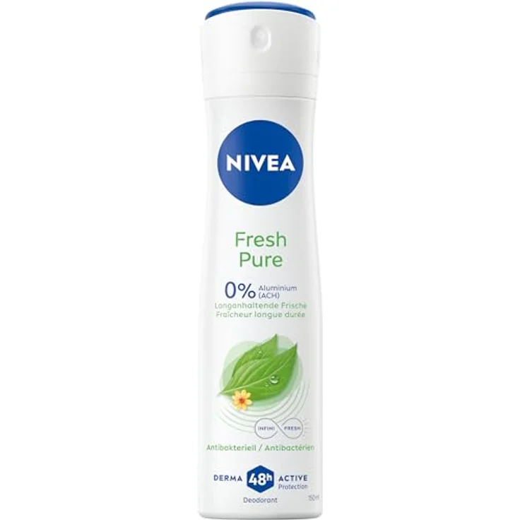 NIVEA Fresh Pure Deospray, aluminiumfreies Deo mit Jasmin-Duft und 48h Schutz, INFINIFRESH Formel, 150ml – Bild 1