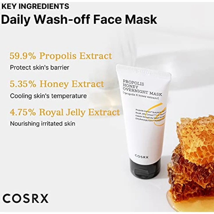 COSRX Full Fit Propolis Honey Overnight Mask, Propolis Extract 87%, Korean Skincare, Animal Testing Free, Paraben Free, 2.03 fl.oz / 60ml – Bild 4