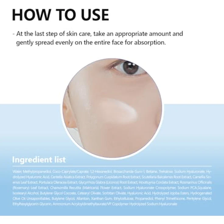 Isntree Hyaluronic Acid Aqua Gel Cream, Gesichtscreme mit 5 Hyaluronsäure-Typen für intensive Feuchtigkeit, 100 ml – Bild 8
