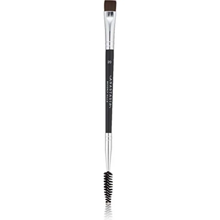 Anastasia Beverly Hills Brush #20, flacher blending Pinsel mit synthetischen Borsten und Spoolie-Ende für natürliche Highlights