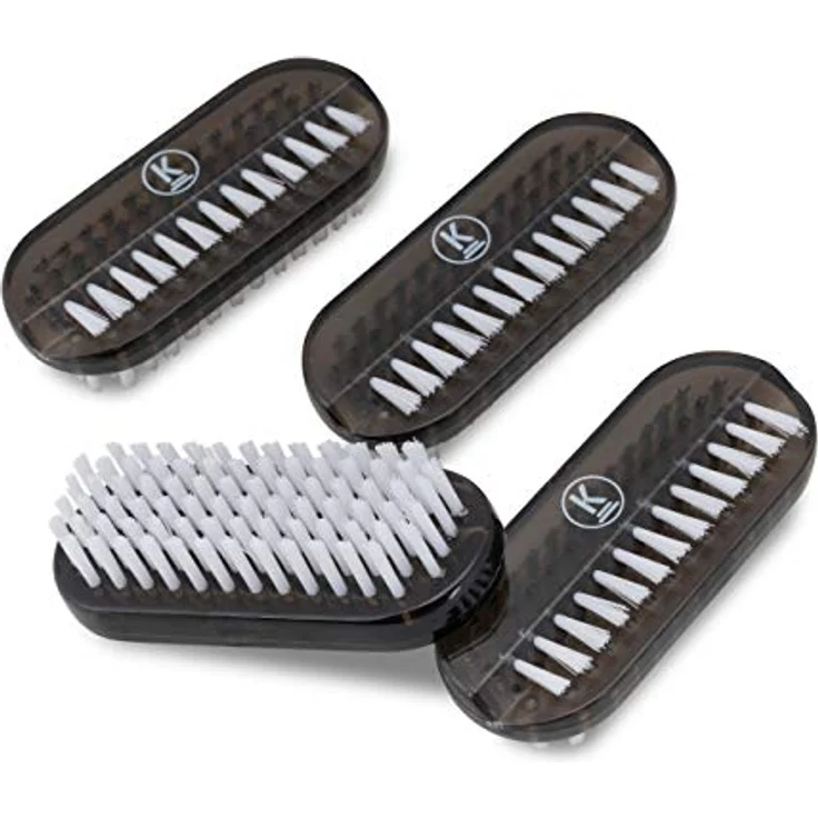 K-Pro Hand Nagelbürste Handbürste für Gelnägel - Kunststoff, schwarz 4 Stück Set - Preisvergleich – Bild 1