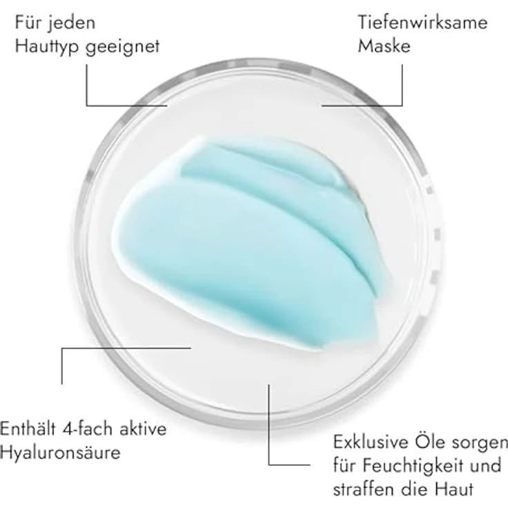 Klapp Hyaluronic Mask 50 ml, straffende und feuchtigkeitsspendende Wirkung, Kühlend, pflegend – Bild 6