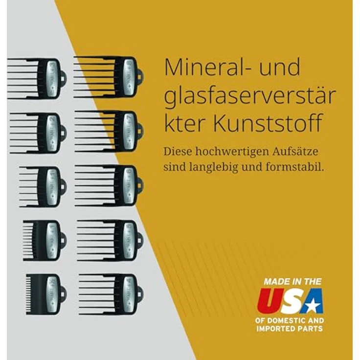 Wahl Set 10 Aufsteckkämme Premium, vielseitige Schneideführungen von 1,5 mm bis 25 mm für präzise Haarschnitte – Bild 7