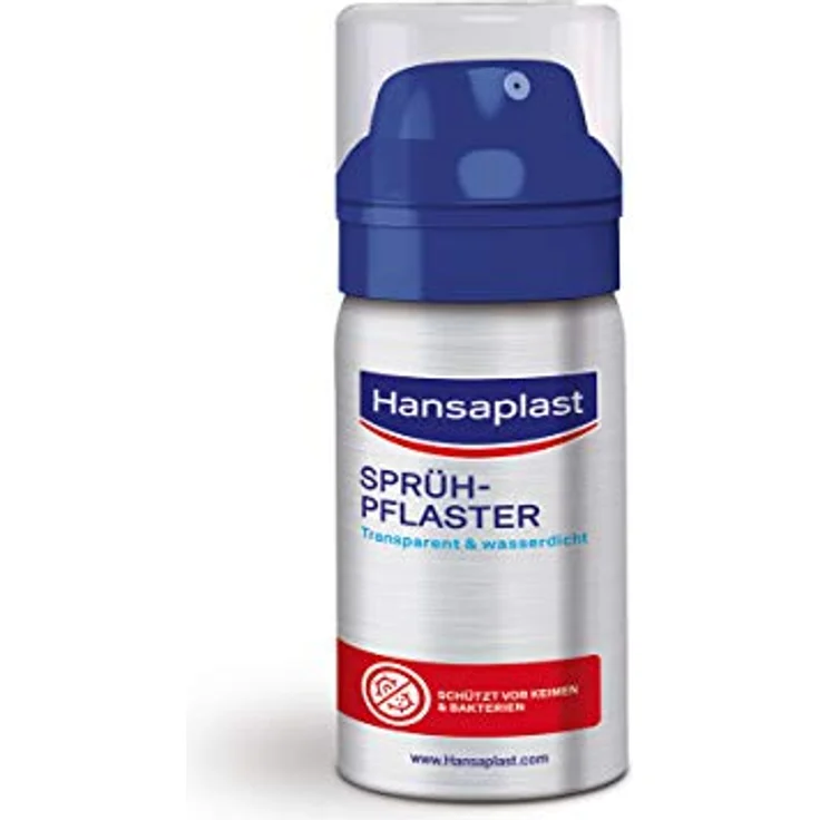 Hansaplast Sprühpflaster (32,5 ml), transparentes Pflasterspray für unsichtbaren Schutz, wasserfestes und atmungsaktives Pflaster für kleine Schnitt- und Schürfwunden – Bild 1