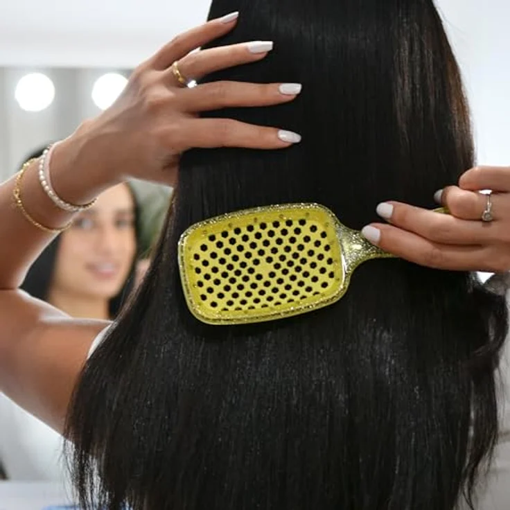UNbrush Glitter Collection Detangling Hair Brush, Amber Entangler mit 105 flexiblen Borsten für müheloses Entwirren, unisex – Bild 9