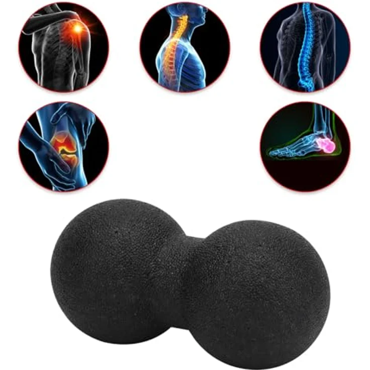 Casativo Doppel-Faszienball schwarz (8 cm) – Effektive Selbstmassage für Rücken, Nacken, Arme & Füße, punktuell oder flächig – Bild 2