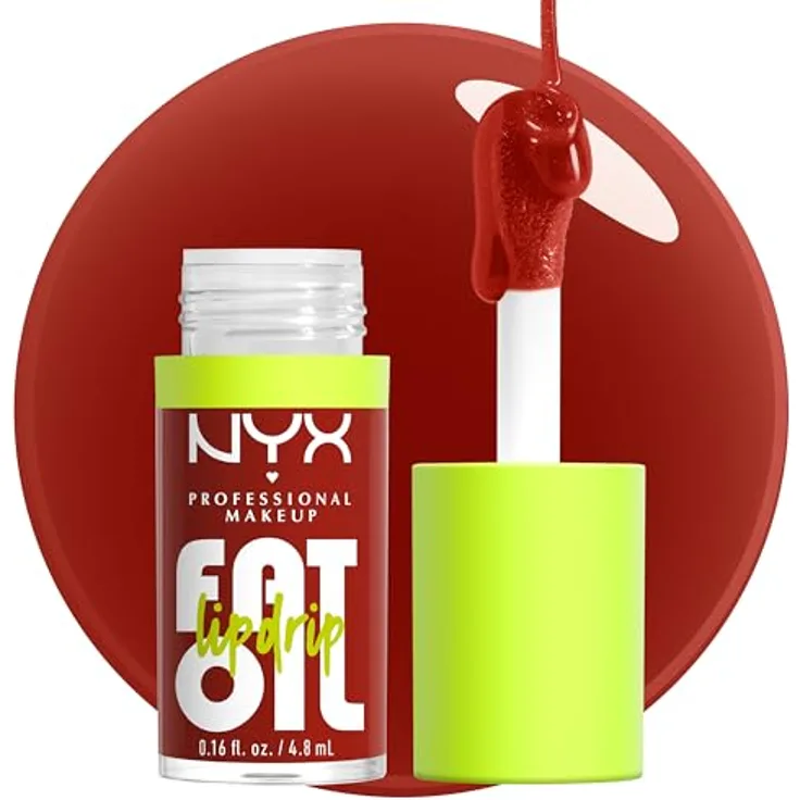 NYX Professional Makeup Fat Oil Lip Drip, Lippenöl für Damen mit 12 Stunden Feuchtigkeit, 4,8 ml