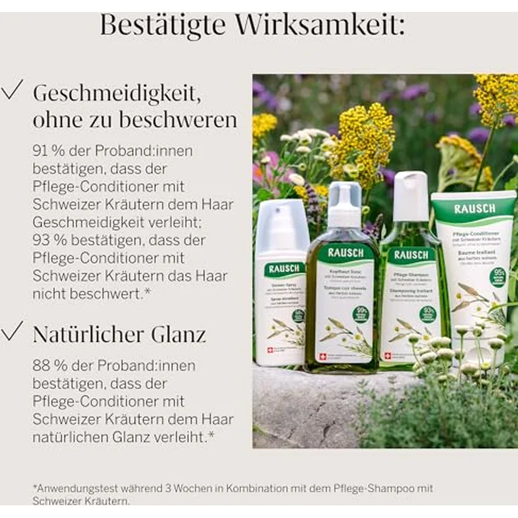 RAUSCH Pflege-Conditioner mit Schweizer Kräutern 150 ml – milde Pflege für die ganze Familie, vegan und ohne Silikon, hergestellt in der Schweiz – Bild 9