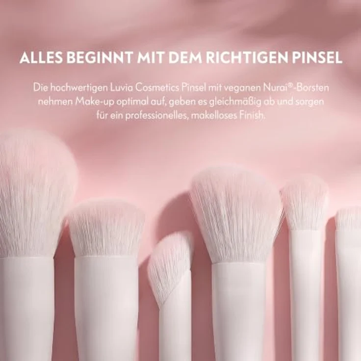 Luvia Duo Voyage Soft Aura Pinselset, 6 Duo-Pinsel in Rosa und Weiß für vielseitige Make-up-Looks – Bild 6