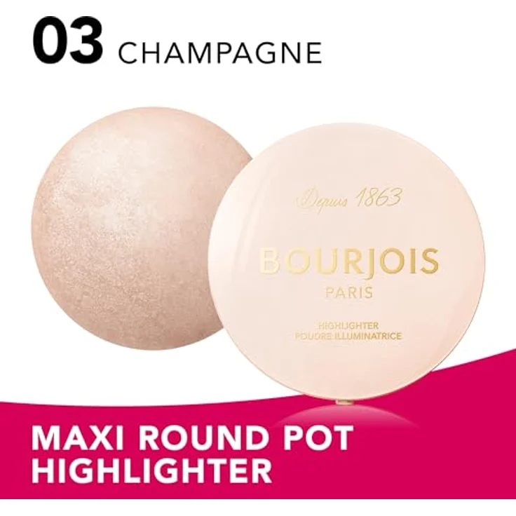 Bourjois Maxi Boîte Ronde Highlighter Puder 7 g mit Sheabutter, satinierter Textur und veganer Formel – Bild 2
