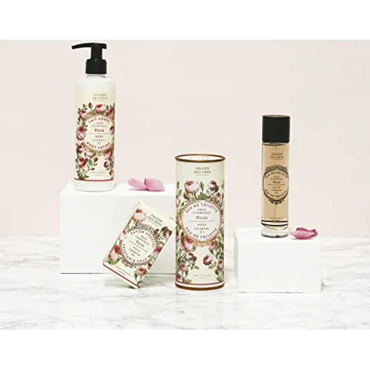 Panier des Sens Rose Seifenstück, Hand & Körperseife mit Olivenöl, 97% natürliche Inhaltsstoffe, 2x150g – Bild 4