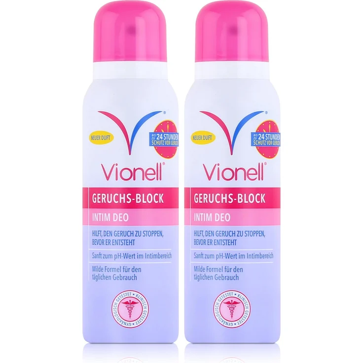 Vionell Geruchs-Block Intim Deo 125ml, sanft und langanhaltend für den sensiblen Bereich, 2er Pack