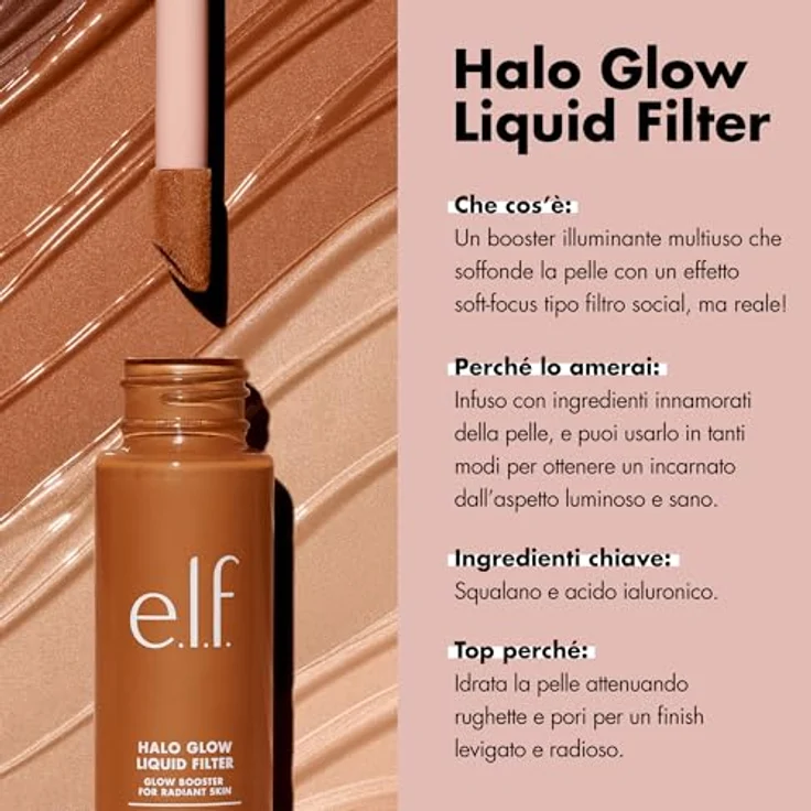 e.l.f. Halo Glow Liquid Filter, Teint-Booster mit Hyaluronsäure für einen strahlenden Teint, vegan & tierversuchsfrei, 1 Fair – Bild 4