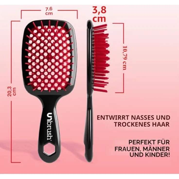 UNbrush Detangling Hair Brush, Haarbürste für alle Haartypen, Kunststoff, Farbe Canyon – Bild 4