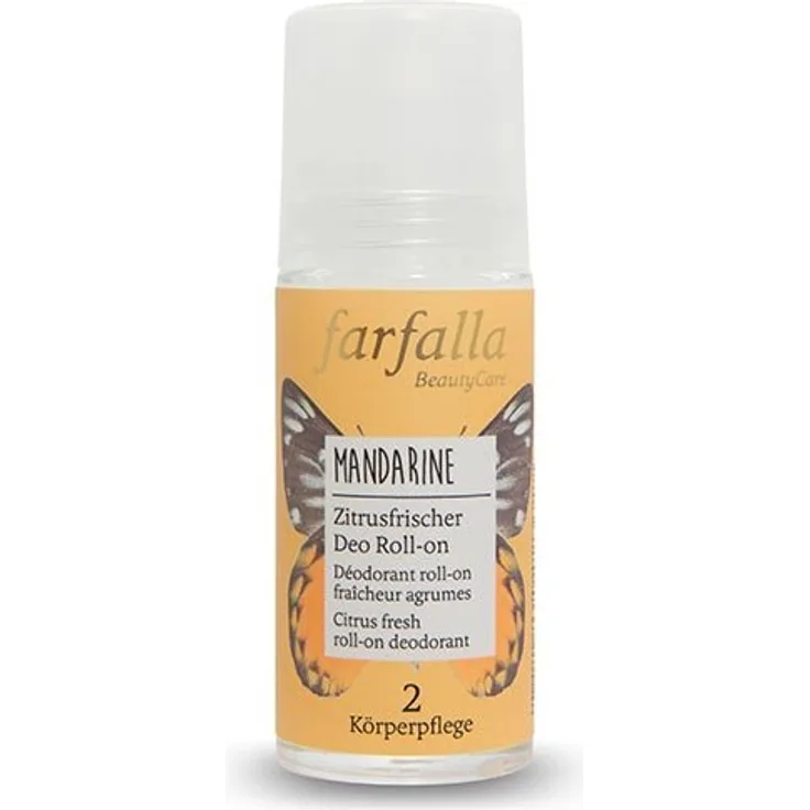 farfalla Mandarine Deo Roll-on - 100% zertifizierte Naturkosmetik NaTrue (1x50ml)