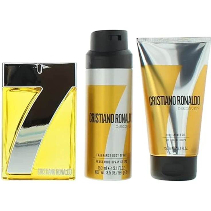 Cristiano Ronaldo CR7 Discover, 3-teiliges Geschenkset Eau de Toilette 100 ml – Holzig, aromatischer Herrenduft – Bild 2
