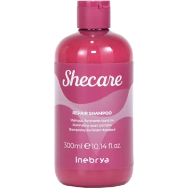 Inebrya Shecare Highlighter Shampoo 300 ml - Reparatur-Shampoo für strapaziertes Haar, mit pflanzlichem Keratin, sulfatfrei